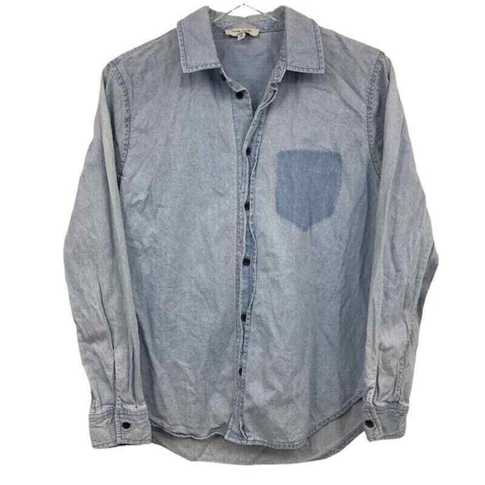 Habitual Rowan Button Down Top S Collared Long Sleeve Cotton Lightwash Womens